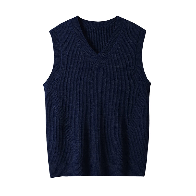 V Neck Knitted Sweater Sleeveless Pullover Knitwear Vest