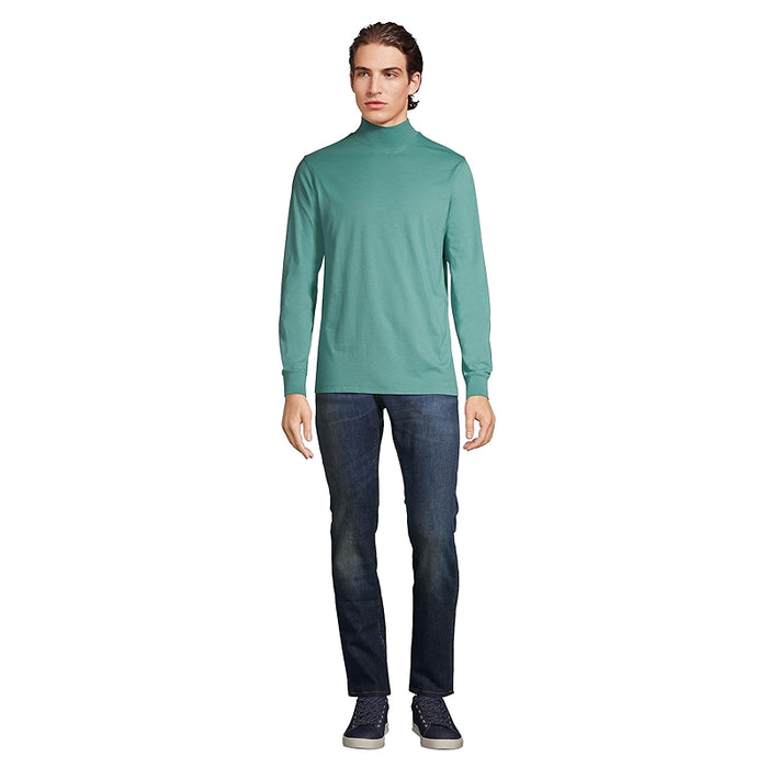 Super T Cotton Blend Mock Turtleneck