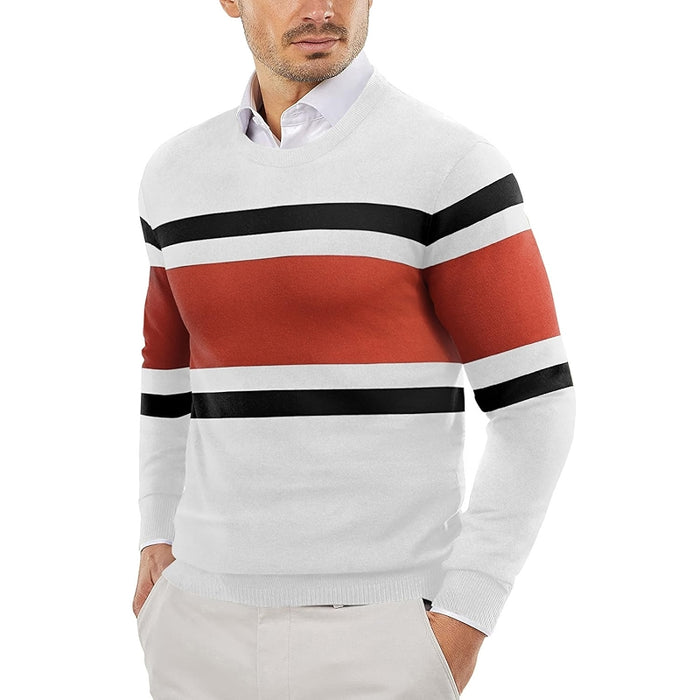 Knitted Crew Style Striped Pullover