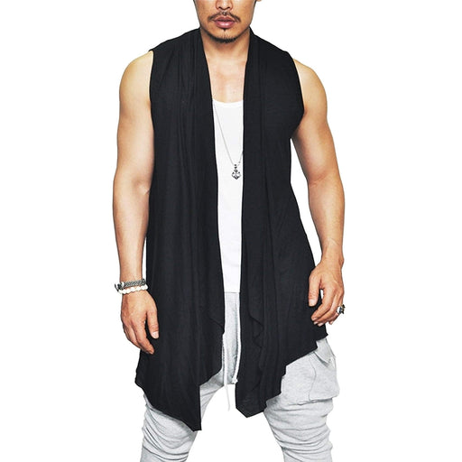 Ruffle Shawl Collar Cardigan Sleeveless Open Front Kimono Vest