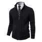 Cardigan Sweater Full Zip Up Stand Collar Slim Fit Casual Knitted