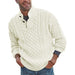 Stand Collar Pullover Sweater Cable Knit Chunky Design