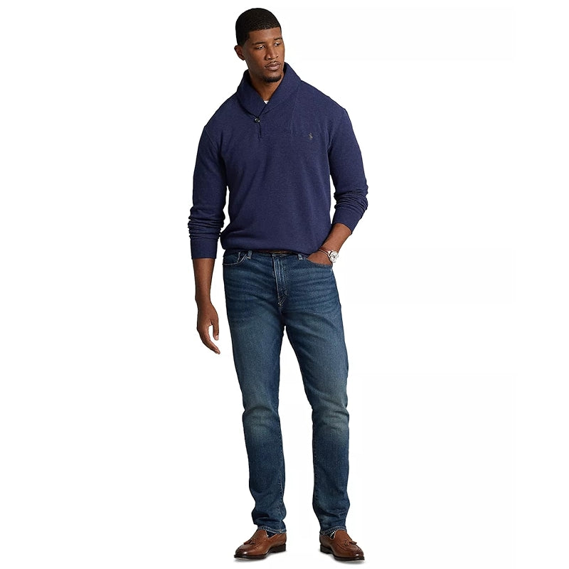 Shawl Neck Estate Long Sleeve Rib Sweater