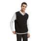 Business Solid Color Plain Sweater Vest Cotton Fit Casual Pullover