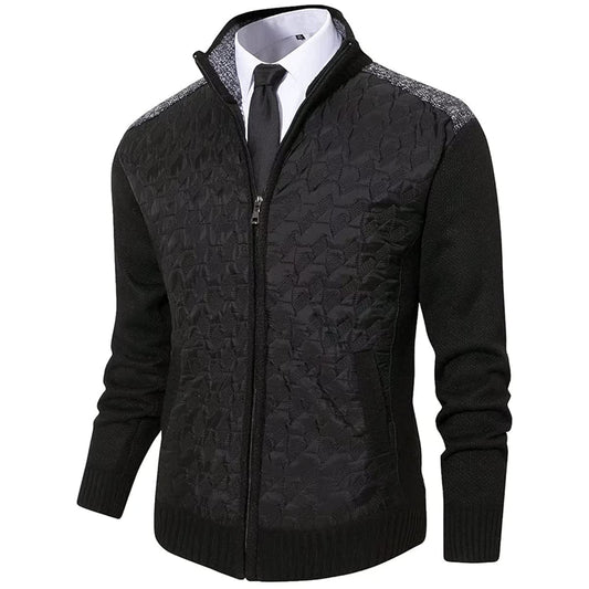 Casual Thick Full Zipper Closure Knitted Cardigan