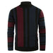 Vintage Stripes Pullover Stand Collar Mockneck Jumper Sweater