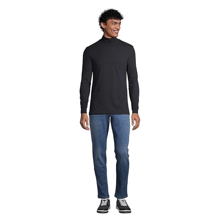Super T Cotton Blend Mock Turtleneck