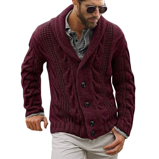 Long Sleeves Shawl Collar Cardigan