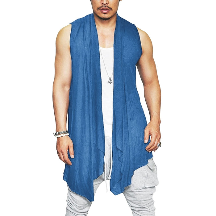 Ruffle Shawl Collar Cardigan Sleeveless Open Front Kimono Vest