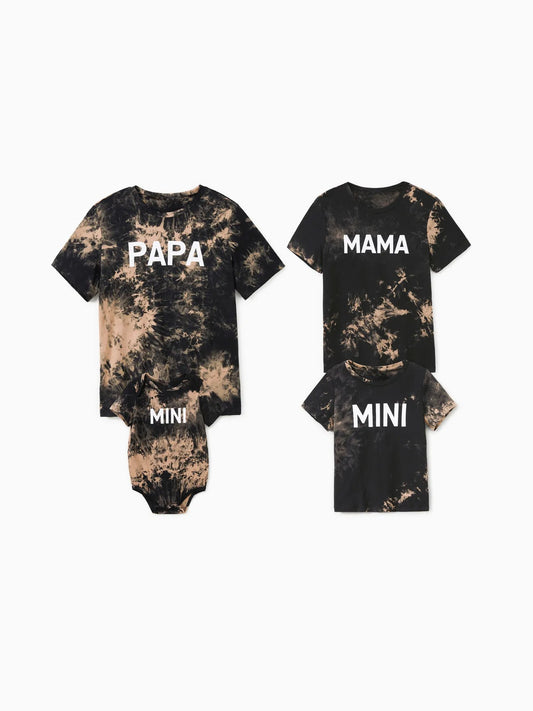 Mom And Me Tie Dye Letter Print Family Matching Set