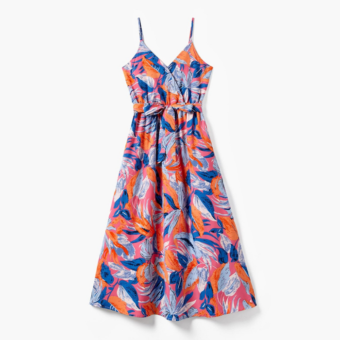Feather Print Family Matching Outfit Set