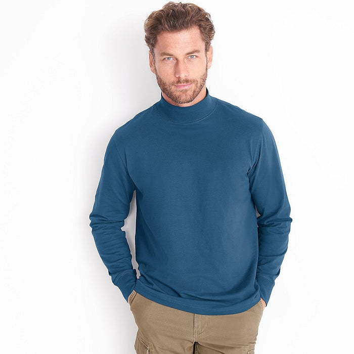 Super T Cotton Blend Mock Turtleneck