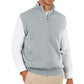 Quarter Zip Sweater Vest Stand Collar Sleeveless Pullover