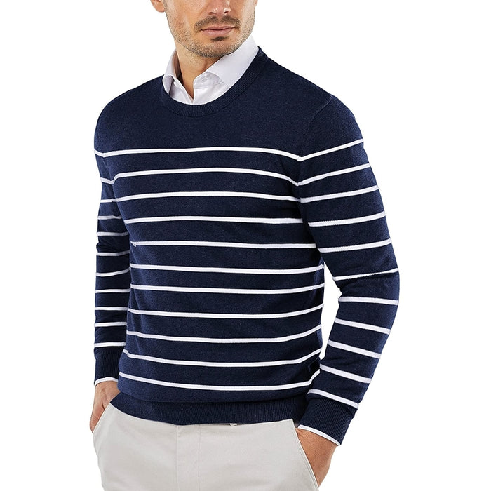 Knitted Crew Style Striped Pullover