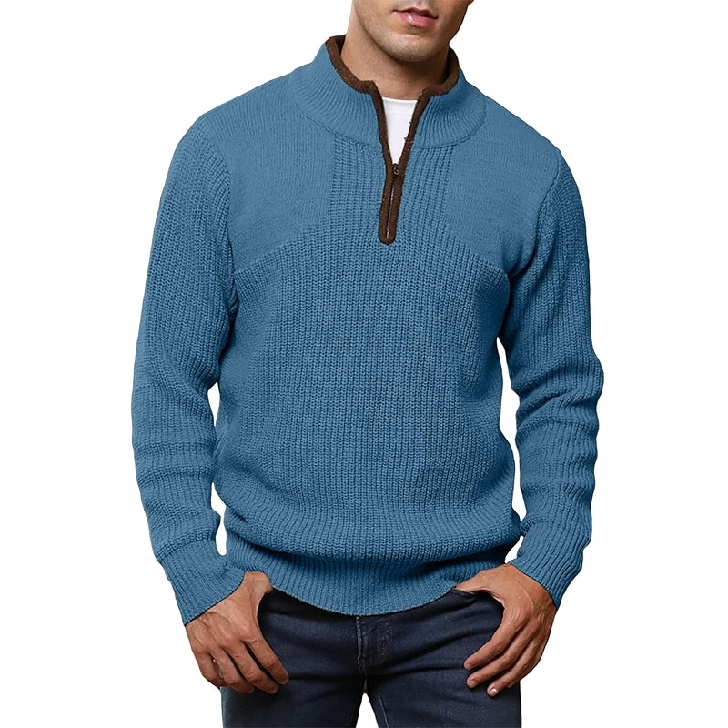 Quarter Zip Sweater Lightweight Mock Neck Casual Long Sleeve Pullover