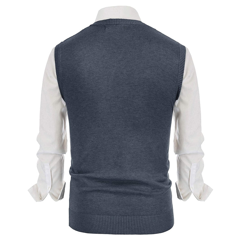 V Neck Sweater Vest Cable Knitted Pullover