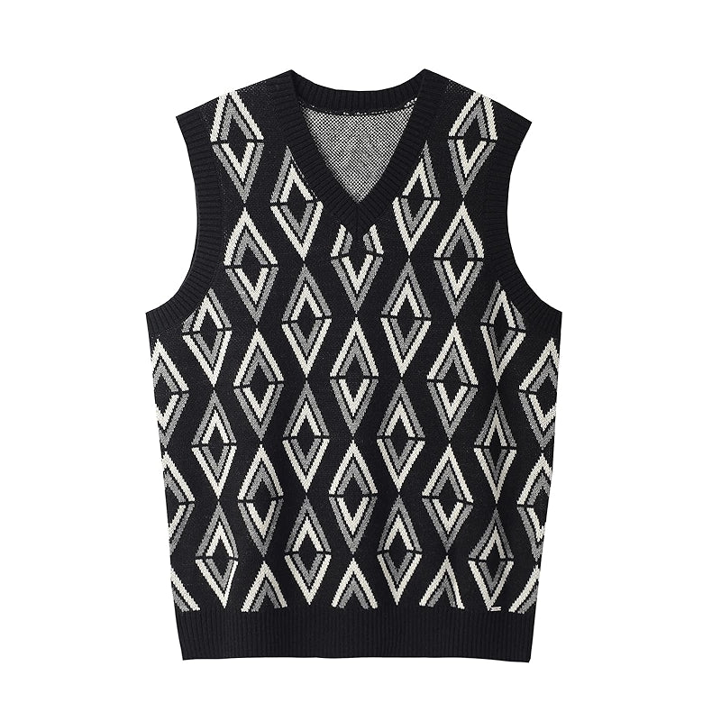 V Neck Knitted Sweater Sleeveless Pullover Knitwear Vest