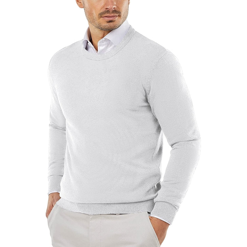 Crew Neck Sweater Slim Fit Lightweight Knitted Pullover