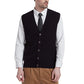 Cable Knit Sweater Vest Wool Blend V Neck Button Down Sleeveless