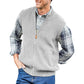 Full Zip Up Sweater Vest Knitted Cardigan Casual Outerwear