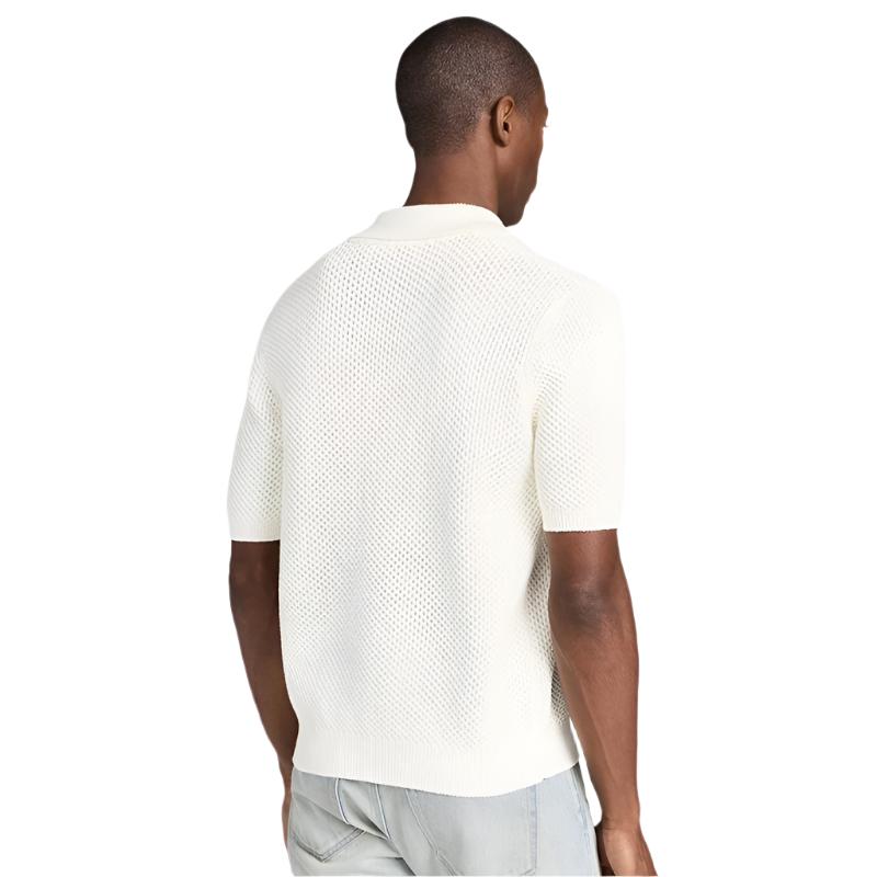 Open Weave Polo Sweater