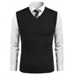 Sweater Vest Casual Sleeveless V Neck Striped Knit Pullover