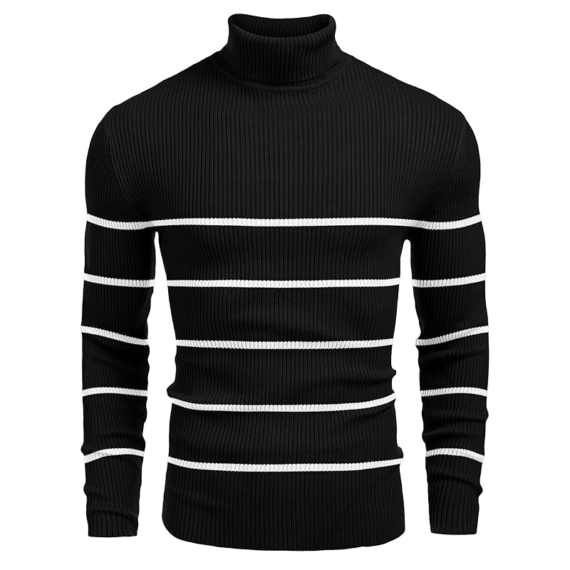 Ribbed Pattern Long Sleeves Knitted Pullover