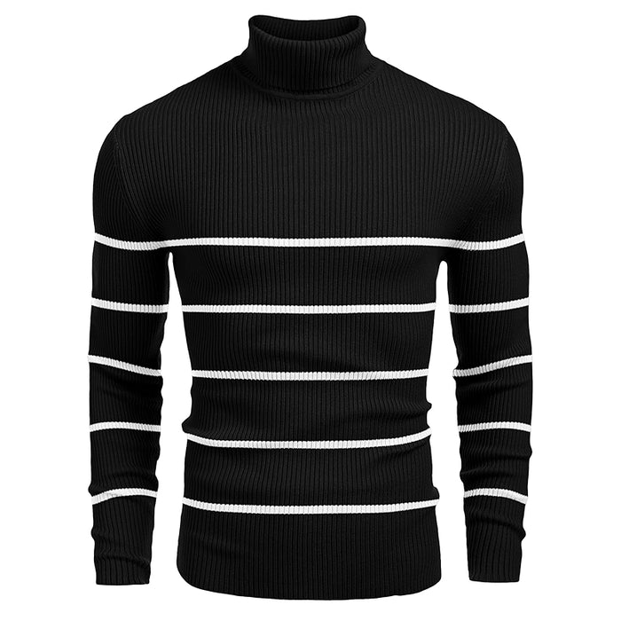 Ribbed Pattern Long Sleeves Knitted Pullover