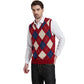 Argyle Vest Sweater Wool Blend V Neck Sleeveless Pullover