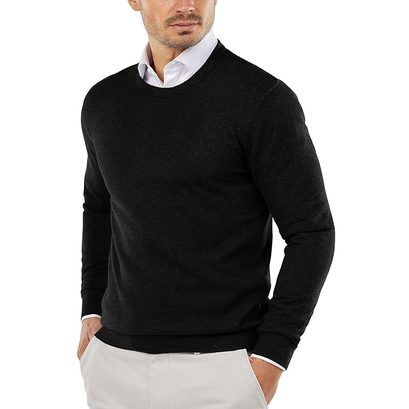 Crew Neck Sweater Slim Fit Lightweight Knitted Pullover