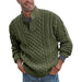 Stand Collar Pullover Sweater Cable Knit Chunky Design