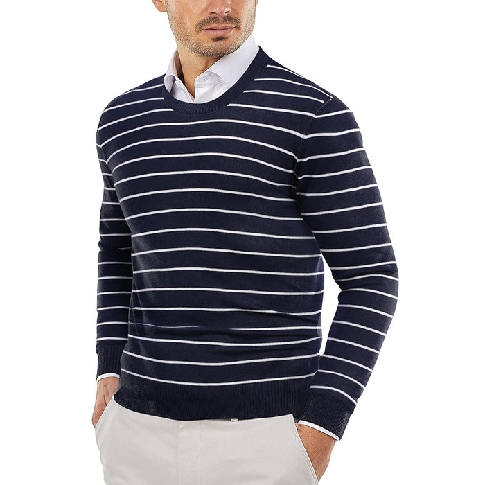 Knitted Crew Style Striped Pullover