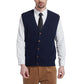 Cable Knit Sweater Vest Wool Blend V Neck Button Down Sleeveless