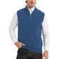 Cotton Quarter Zipper Sweater Vest V Neck Lightweight Sleeveless