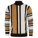 Vintage Stripes Pullover Stand Collar Mockneck Jumper Sweater