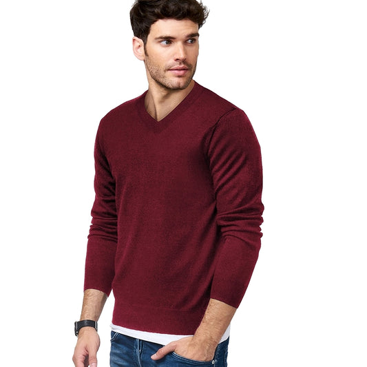 V Neck Dress Sweater Long Sleeve Slim Fit Fashion Pullover Sweater