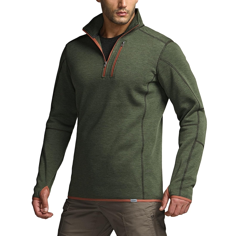 Cqr Thermal Fleece Quarter Zip Sweater Outdoor Lightweight Pullover