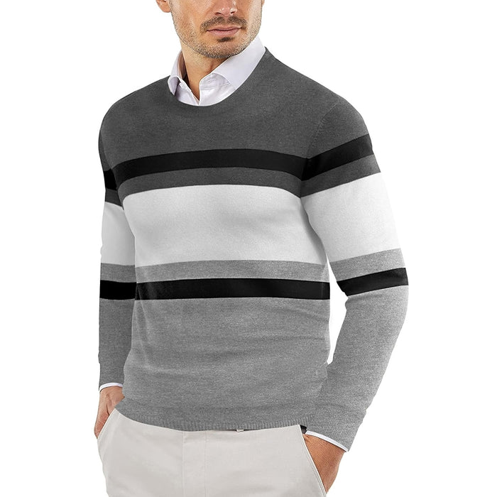 Knitted Crew Style Striped Pullover