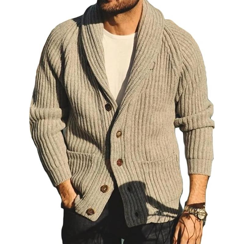 Button Closure Cardigan With Pockets