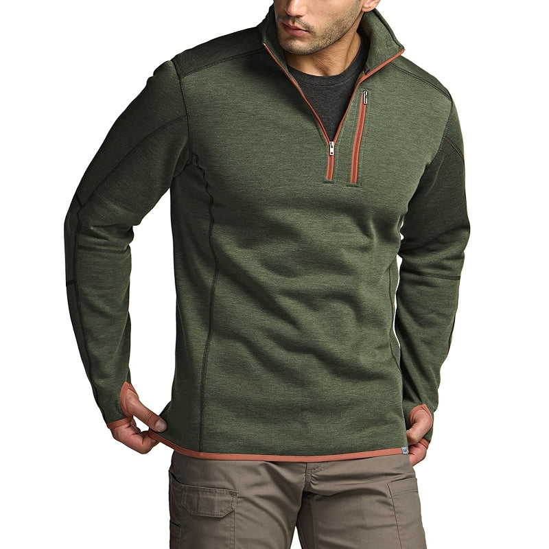 Cqr Thermal Fleece Quarter Zip Sweater Outdoor Lightweight Pullover