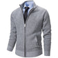 Textured Pattern Cardigan With Zipper Closure