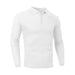 Long Sleeve Knit Polo Shirt Muscle Fit V Neck Lightweight Sweater