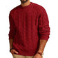 Cable Knit Crewneck Pullover Sweater Casual Twist Texture