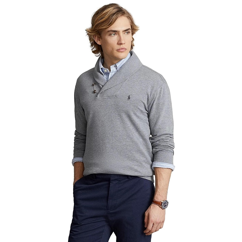 Shawl Neck Estate Long Sleeve Rib Sweater