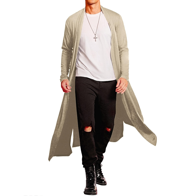 Lightweight Ruffle Shawl Collar Cardigan Open Front Long Length Cape