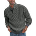 Stand Collar Pullover Sweater Cable Knit Chunky Design