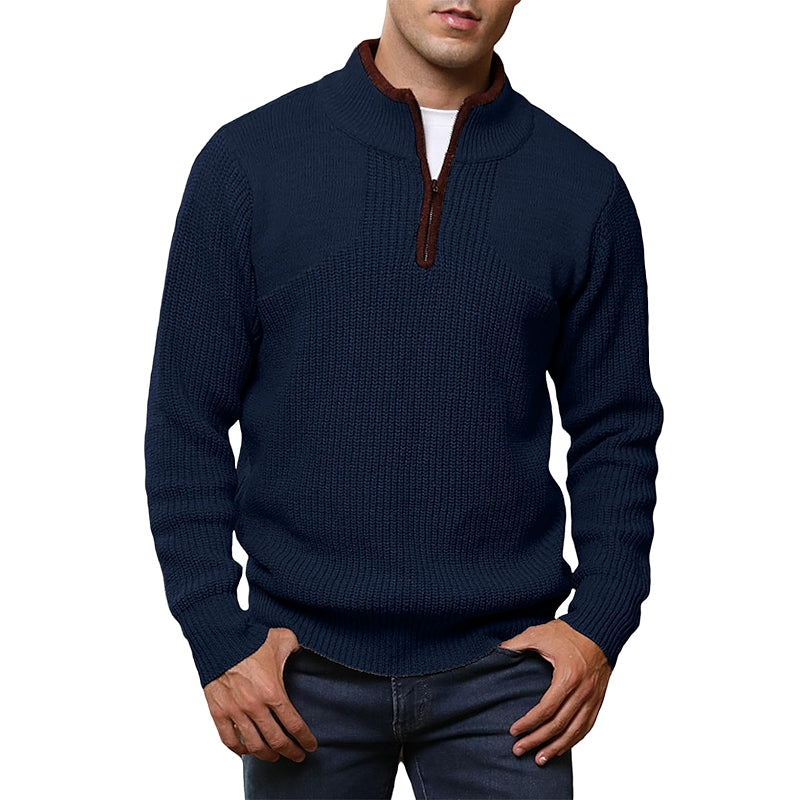 Lightweight  Mock Design Casual Pullover