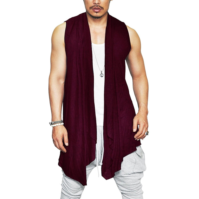 Ruffle Shawl Collar Cardigan Sleeveless Open Front Kimono Vest