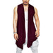 Ruffle Shawl Collar Cardigan Sleeveless Open Front Kimono Vest