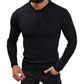 Long Sleeve Knit Polo Shirt Muscle Fit V Neck Lightweight Sweater